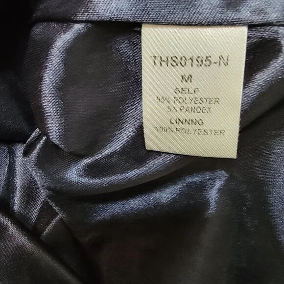 Anthropologie THML Navy Blue Velvet Embroidered Boho Dress Size Medium - Picture 8 of 9